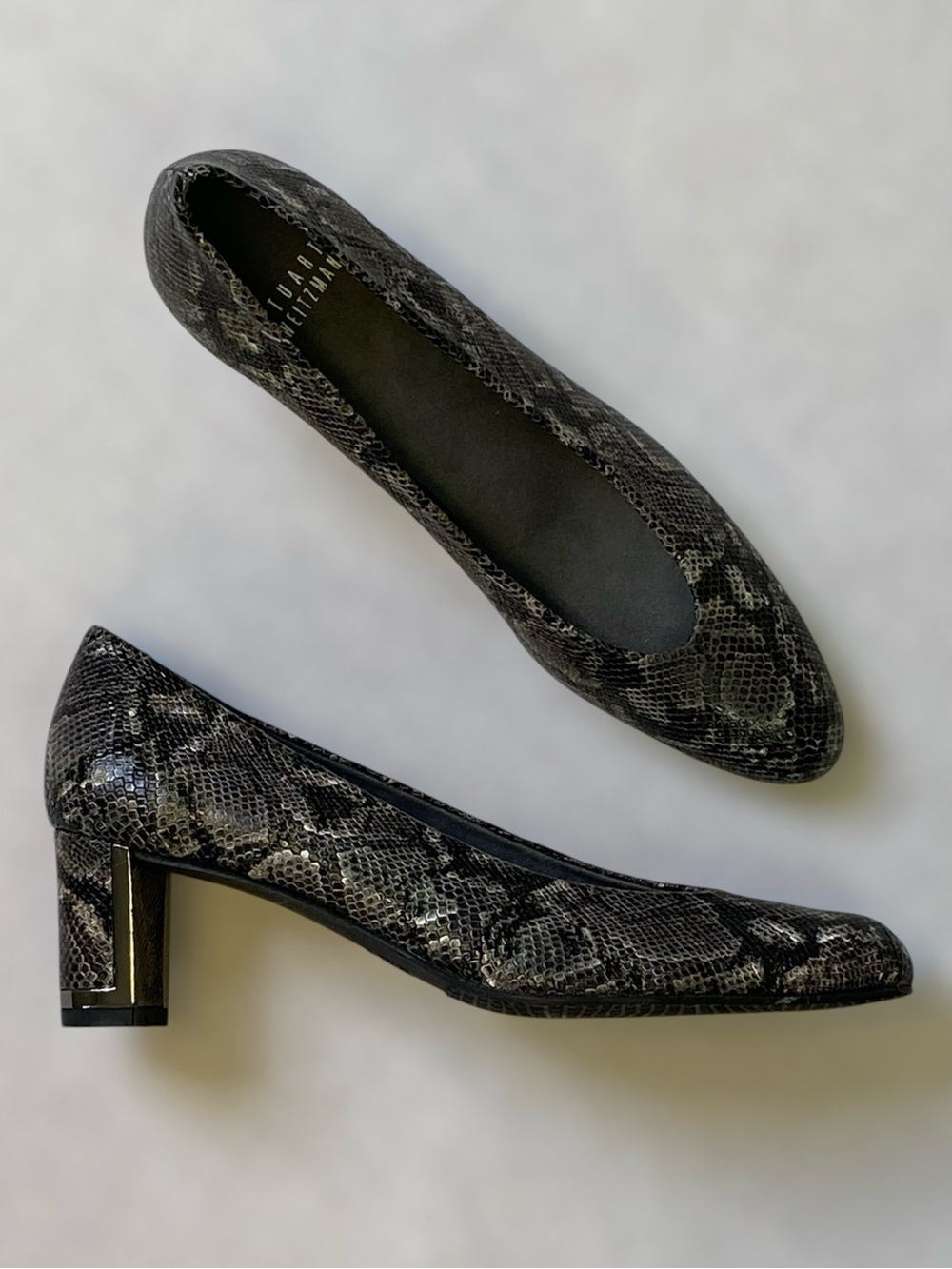 Stuart Weitzman Snake Print Embossed Pumps Heels Size 7.5 SS